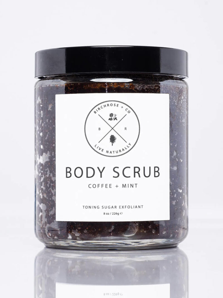 Birchrose + Co makes this awesome coffee and mint body scrub. Great for your spa-themed bridesmaid boxes.