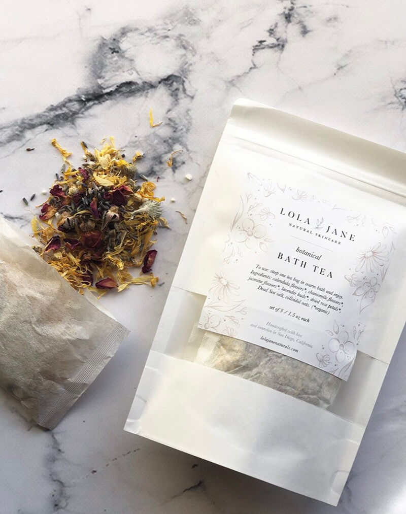 Love this bath tea from Lola Jane for your spa-themed bridesmaid proposal box.