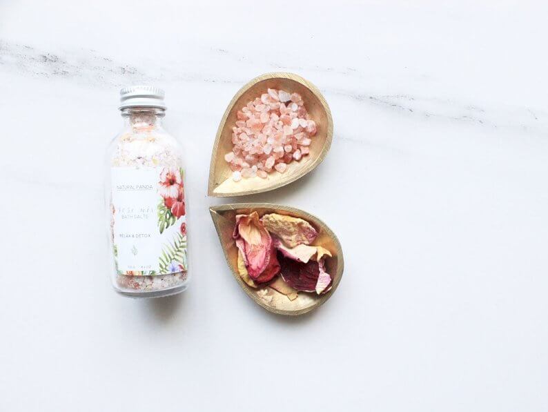 No spa-themed bridesmaid proposal box is complete without some rose bath salts by Natural Panda.