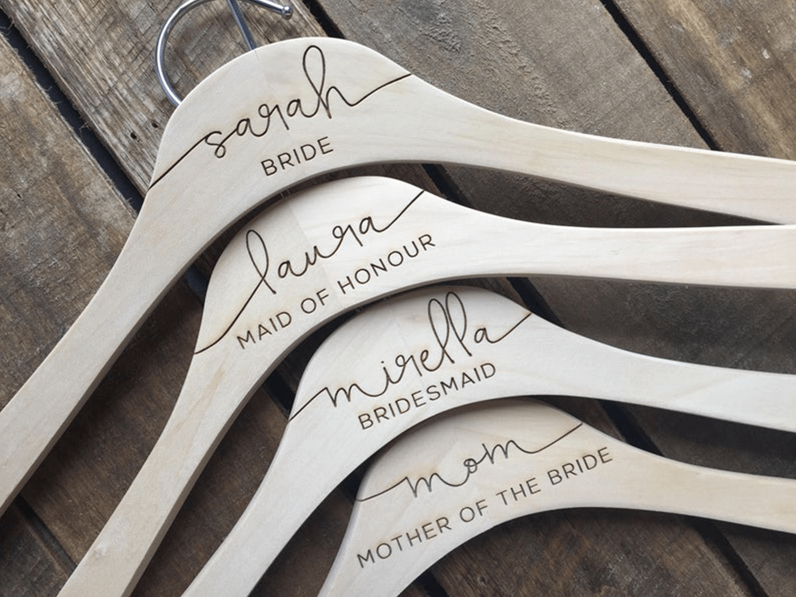 personalized dress hanger as a bridesmaid gift