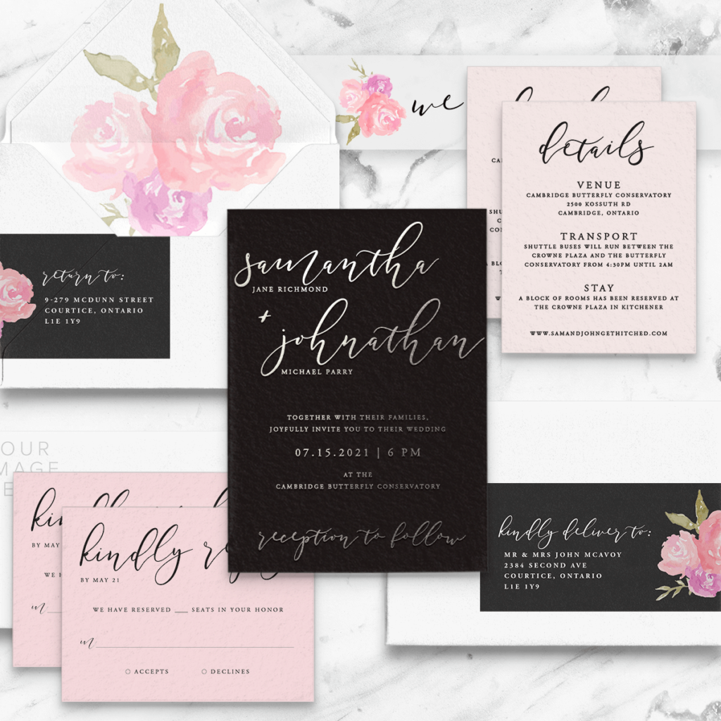 Upgrade your wedding invitations by adding a wrap-around label