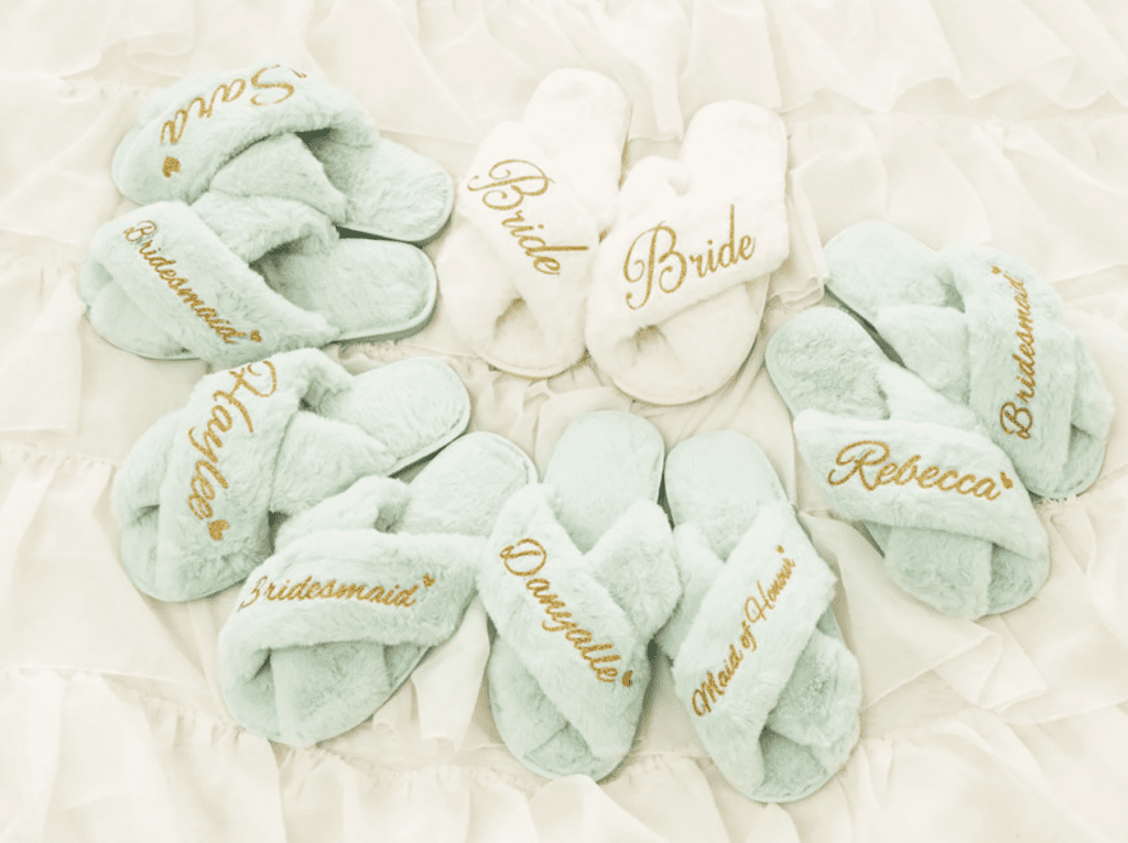 bridesmaid gift fuzzy slippers