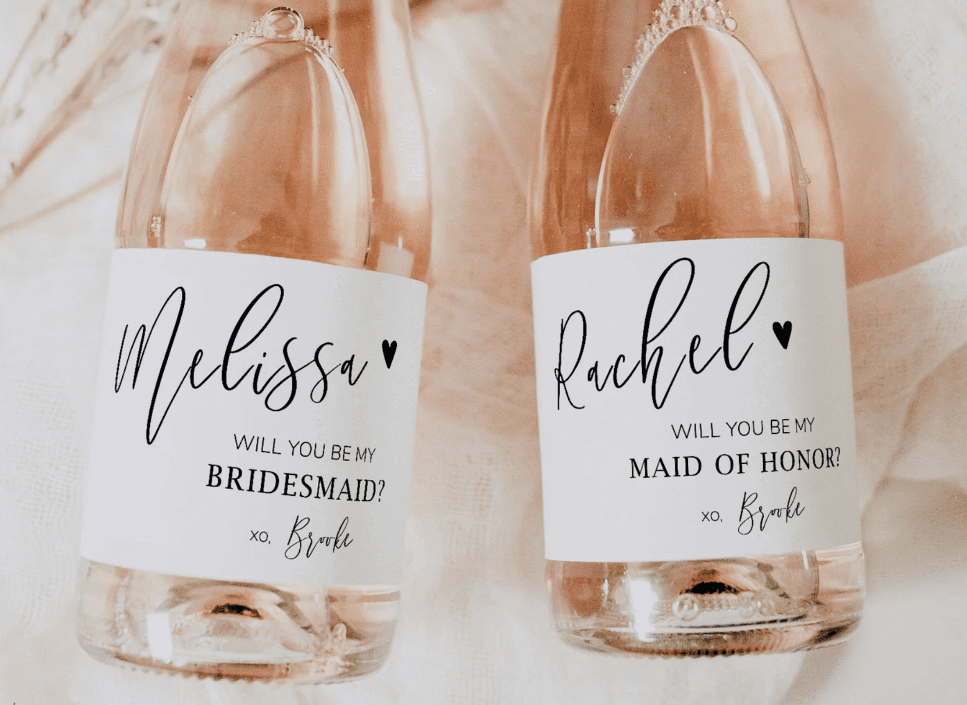 bridesmaid proposal bottle labels